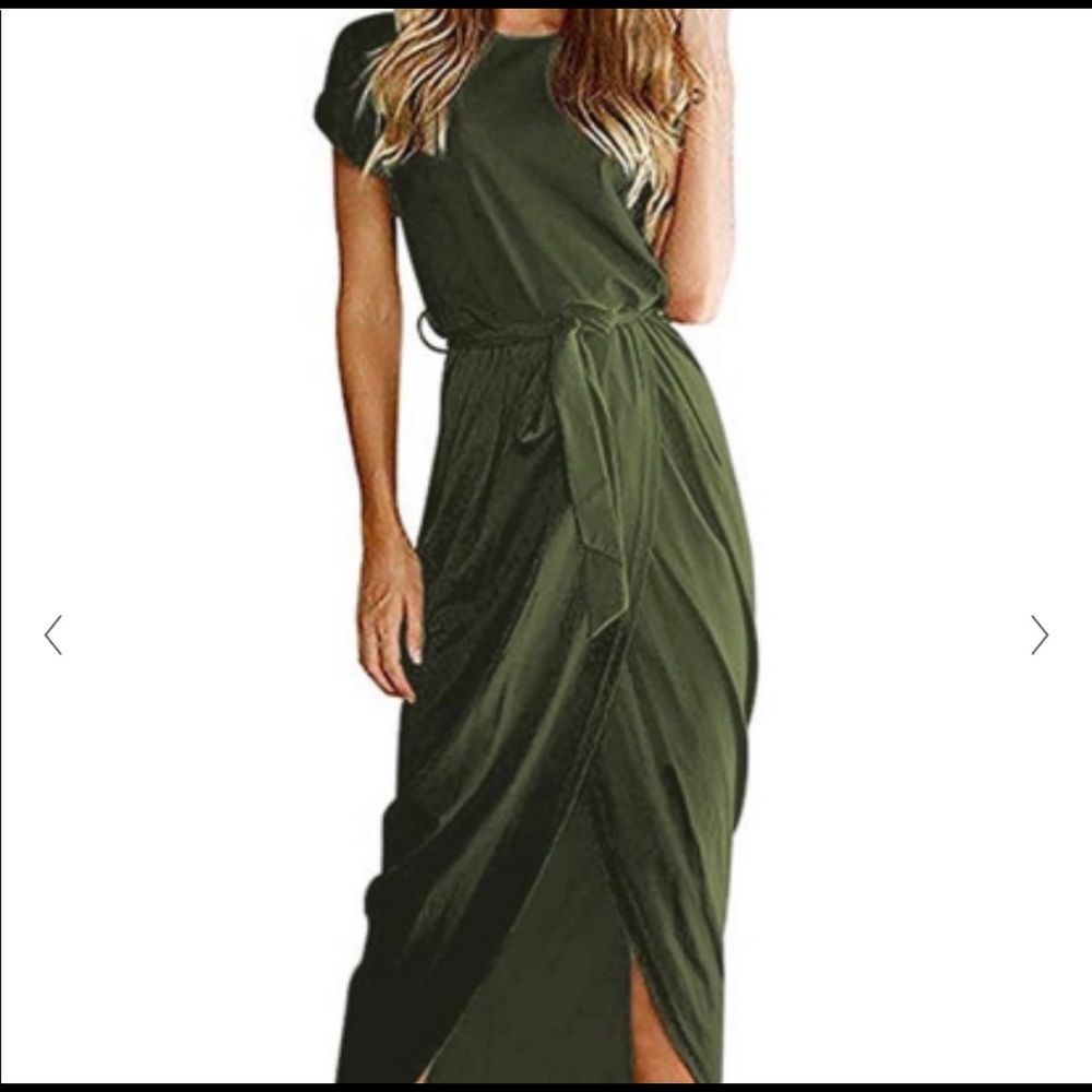 Olive green Summer dress